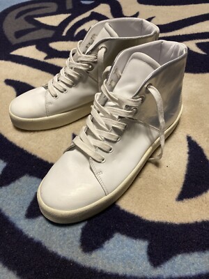 NEW Kendall + Kylie Dylan Men US 11 White Silver Casual Leather Hi Top Sneakers