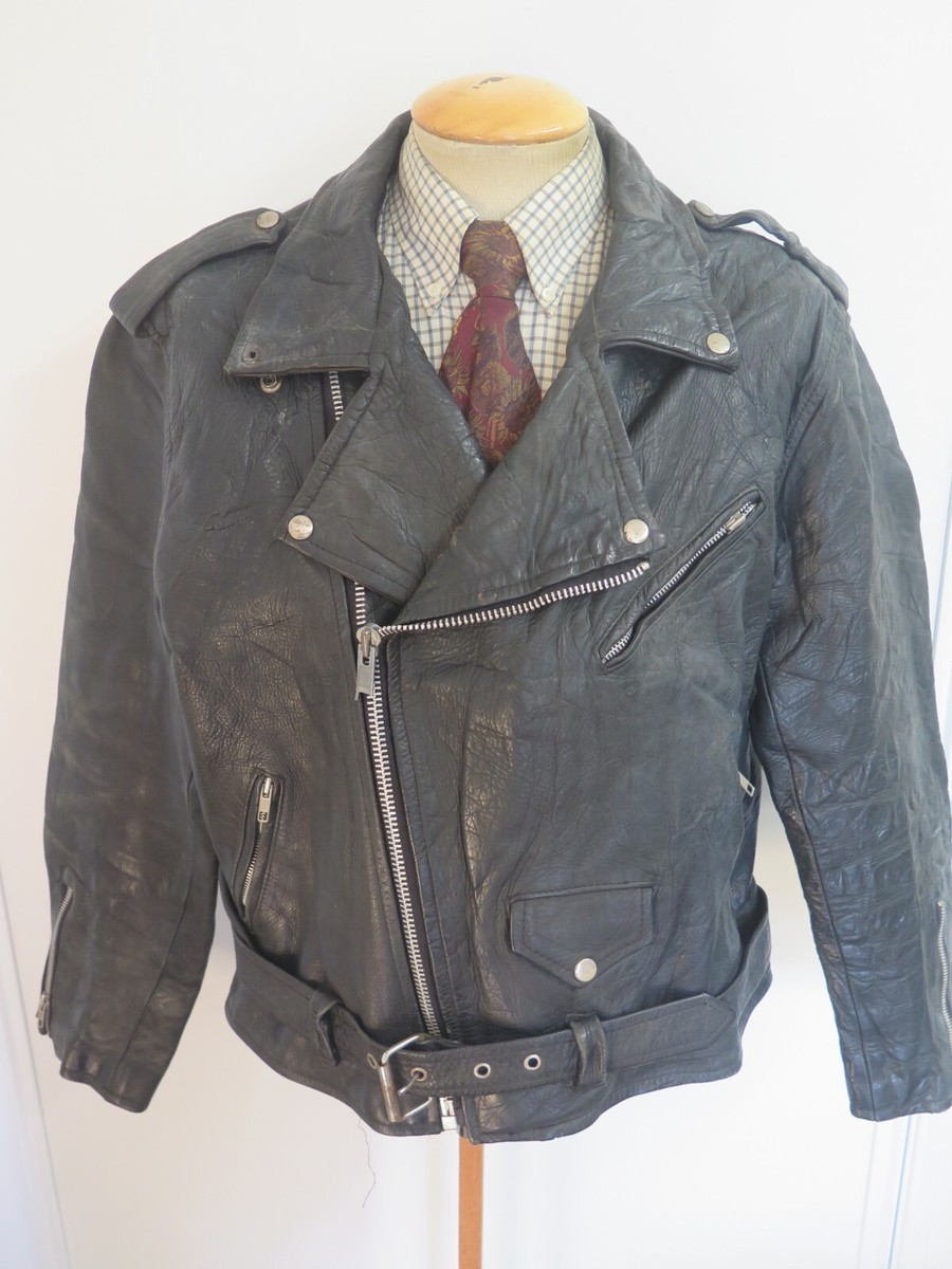 Vintage 1980's A.M.I. London leather Perfecto Blouson Biker