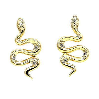 DJADEE Ohrringe ''Snake'' 18K Gold vergoldet gelbgold Trend O5510D