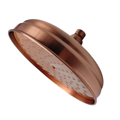 DLL 8-Inch Antique Red Copper Round Rainfall Shower Head – Waterfall Style – YSH258
