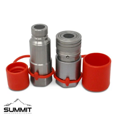 SUMMIT HYDRAULICS 1/2″ NPT Flat Face Connect Under Pressure Hydraulic Quick Connect Coupler Set