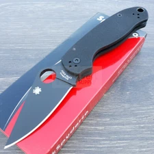 Spyderco Para 3 Folding Knife 3" Black DLC Coated S30V Steel Blade G-10 Handle