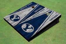 Brigham Young University BYU Alternating Wood Look Triangle Cornhole Boards