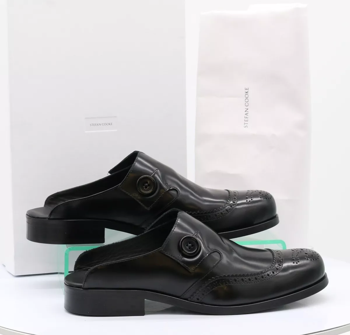 STEFAN COOKE DOUBLE BUTTON MULE MENS MULES UK 10 EU 44 BLACK