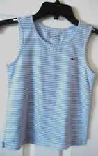 Vine Yard Vines Edgartown Blue White Stripe Tank Top Size 10-12