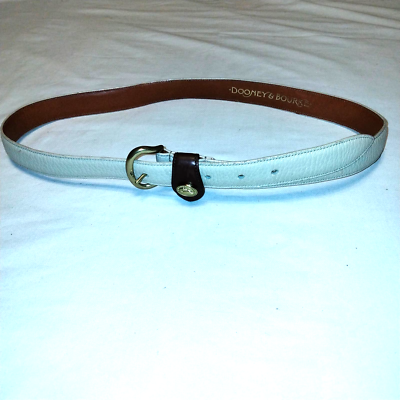 Dooney & Bourke Vintage Beige & Brown Leather Duck Logo Belt 