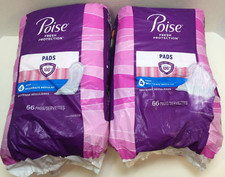 Poise 4 Pads Regular Length Moderate Absorbency - 66 Count - 2 Pack - 132 TOTAL