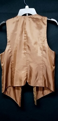 ELLEN TRACY Women's Small Brown NWT Gold Studded Faux Open Front Suede Vest - Picture 5 of 6