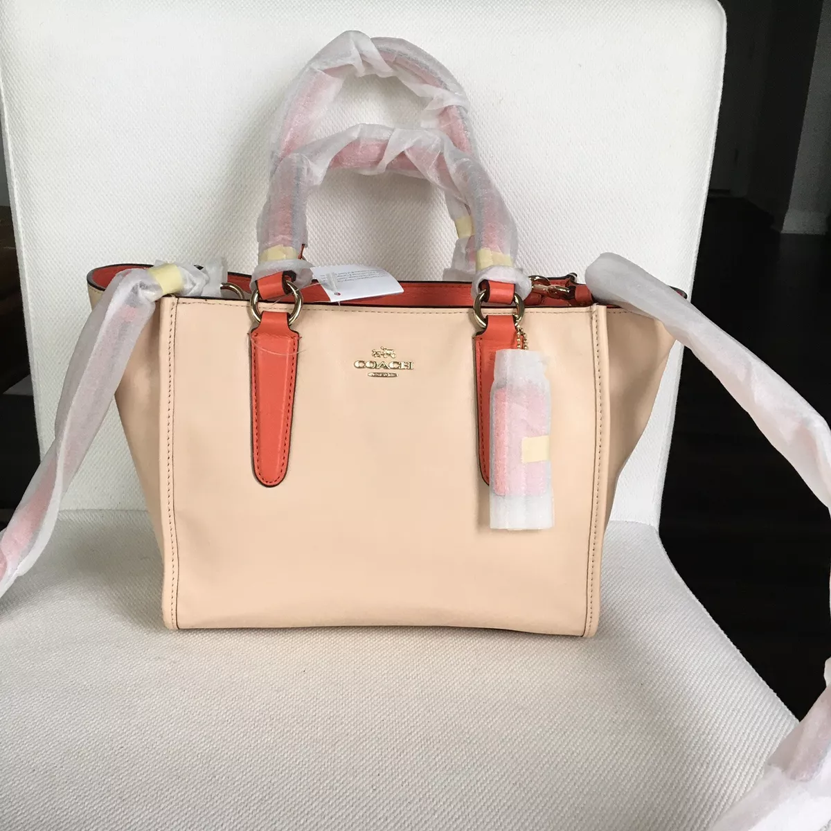 NWT COACH MINI CROSBY CARRYALL IN TWO TONE COLORBLOCK LEATHER 34731
