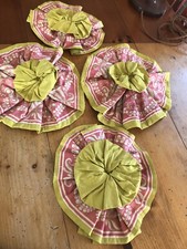 Jolies rosaces rideau/artisanat/tissu X 4
