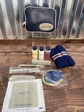 Vintage Delta Airlines First Class Amenities Toiletries Travel Kit Bag Case