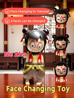 Ne Zha 2 Anime Nezha Emoticon Face-Changing Figurine Toy Figures Model Gifts