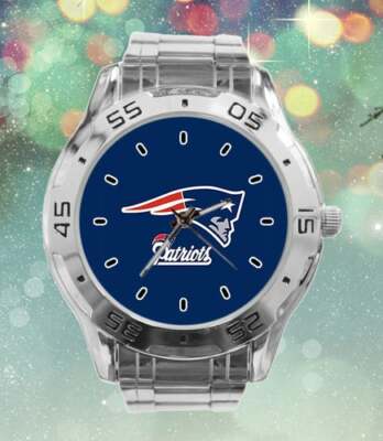 New England Patriots Custom Stainless Steel Analogue Unisex