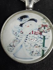 Christmas Snowman Pendant Necklace
