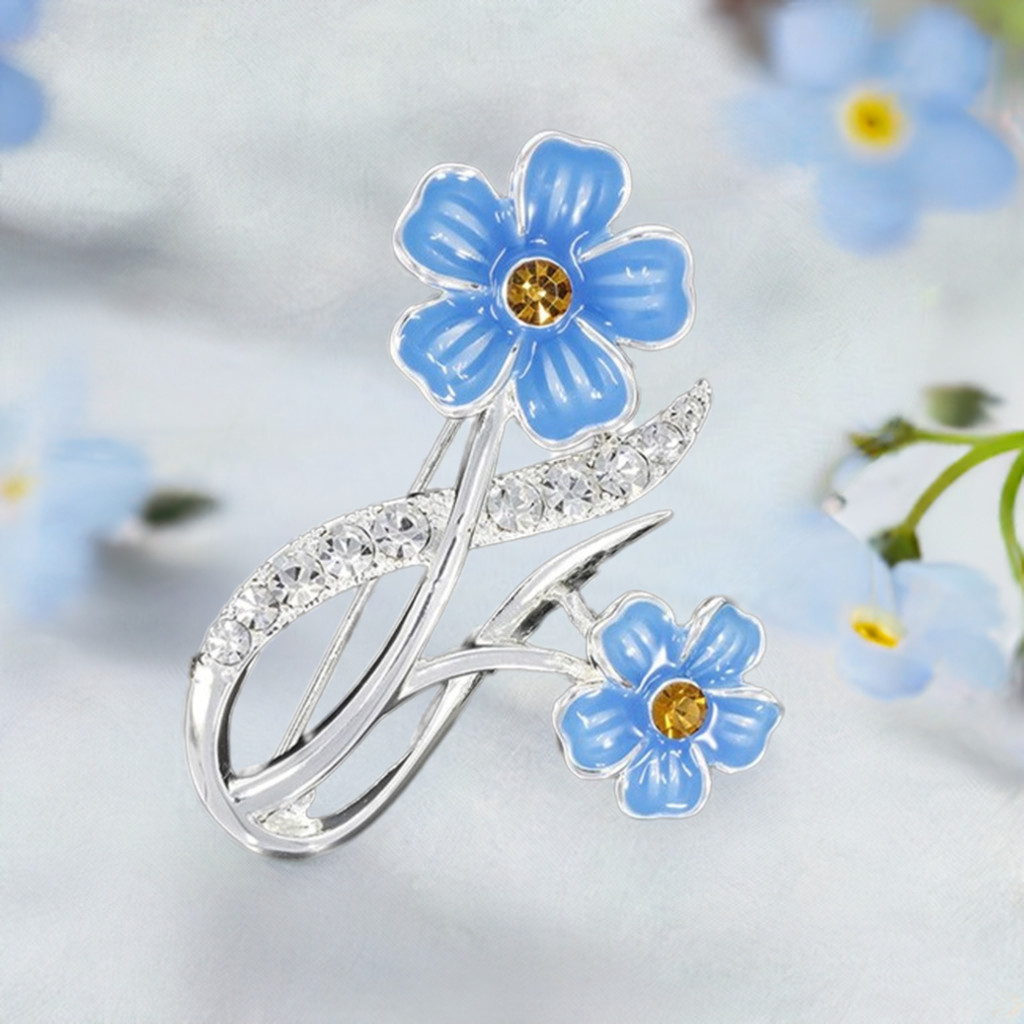 Equilibrium Forget Me Knot Silver Plated Brooch