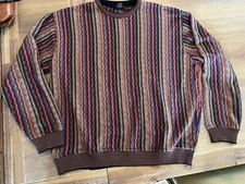 Tosani Canada Knit Multicolor Coogi Style Knit Sweater 80s/90s VTG Sz XL