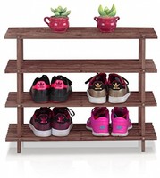Pine Solid Wood 4-tier Shoe Rack, Boots Entryway Back Door Furniture Espresso on sale Pine Solid Wood 4-tier Shoe Rack, Boots Entryway Back Door Furniture Espresso on sale