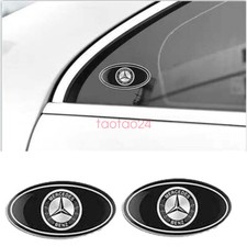 2pcs Car Emblem Sticker Side Window Skirts Fender Badge Logo For Mercedes Benz