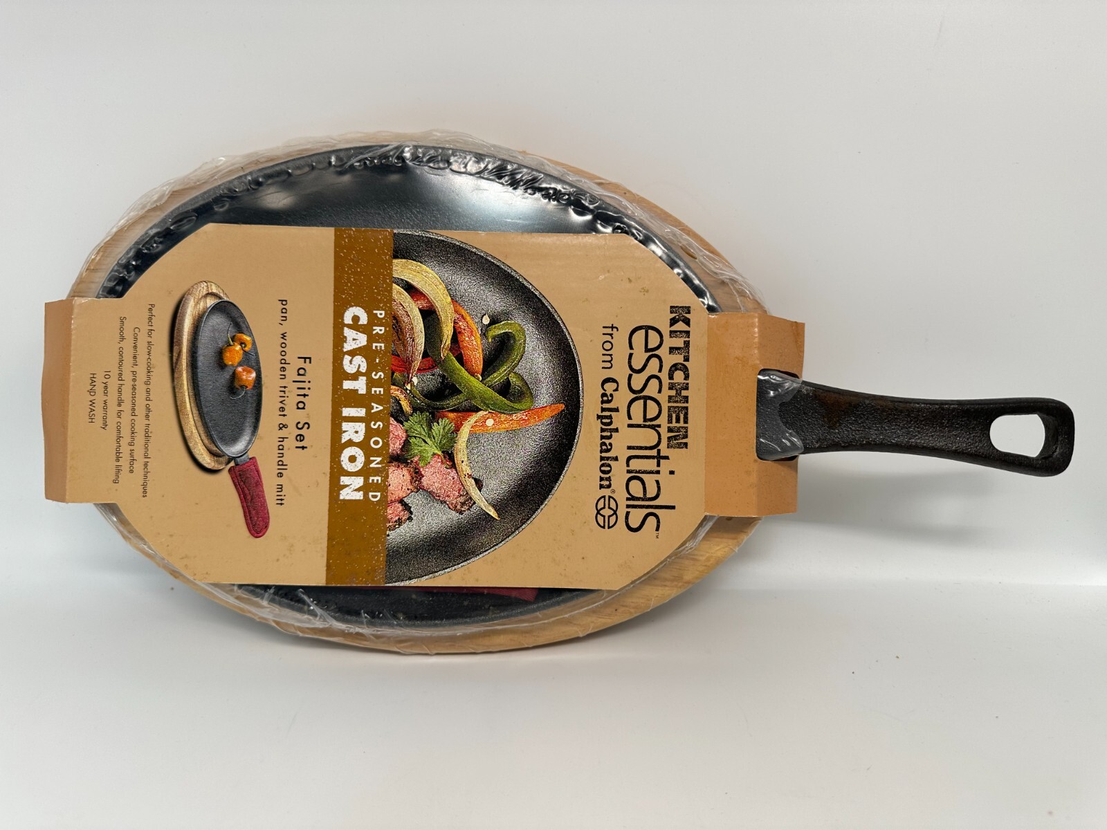 Lot of 2 FAJITA Set preseasoned Cast Iron by Kitchen Essentials from