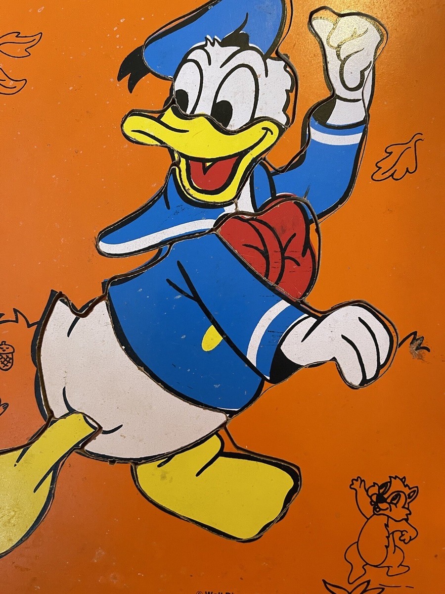 Vintage Playskool Wood Puzzle Walt Disney Donald Duck #190-2 8