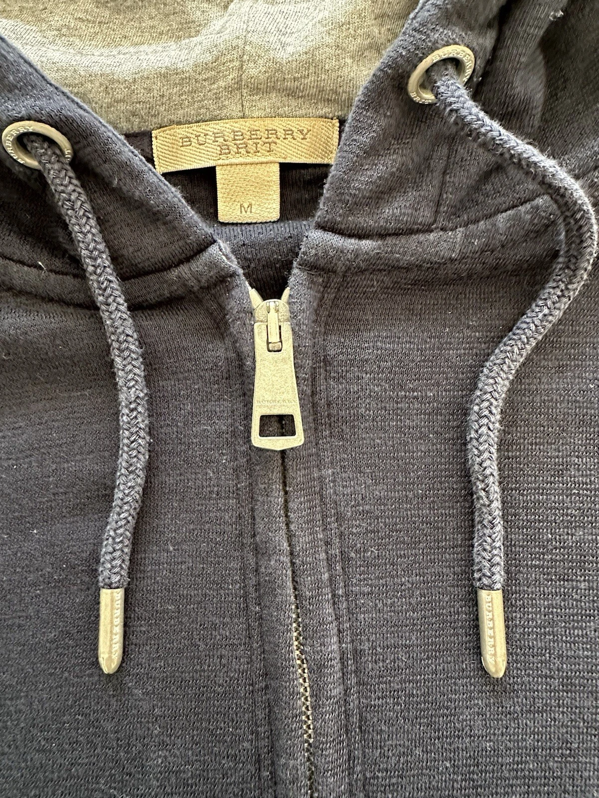 Felpa con cappuccio Burberry blu navy originale rara originale taglia media costo 290€