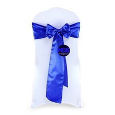 100 ROYAL BLUE Satin Chair Sashes Bow Wedding Party Banquet Event DIY Decoration