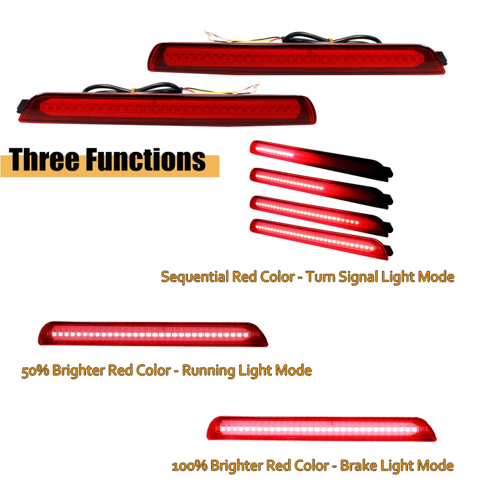 2x Luces LED de señal de freno trasero reflector parachoques trasero rojo para Mazda3 Axela 04-09 Foto 2 de 4