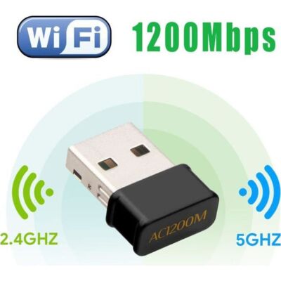 Mini USB WiFi Adapter 1200Mbps WiFi Key Dongle AC Dual Band, WiFi Wireless