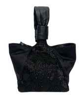 Max Mara Women's Black Ketty Beaded Satin Handbag One Size Nwt