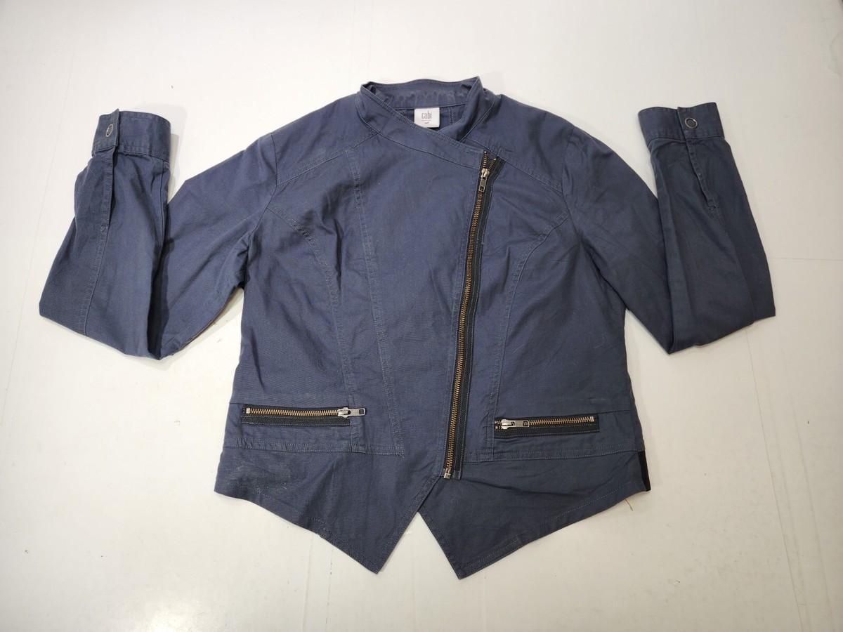 Cabi Womens Long Sleeve Twilight Moto Racer Jacket Zipper Pockets