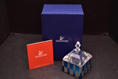 MIB Swarovski Crystal Lidded Jewelry Trinket Box Jar Figurine OP Art $355 Multi 