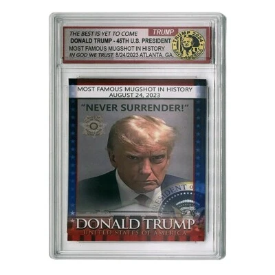 Donald Trump Mugshot Graded Trading Card US President Collectable in Case