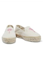 MANEBI IBIZA Espadrilles NEW Size 41 Ecru & Pink Hand Made In Spain $150