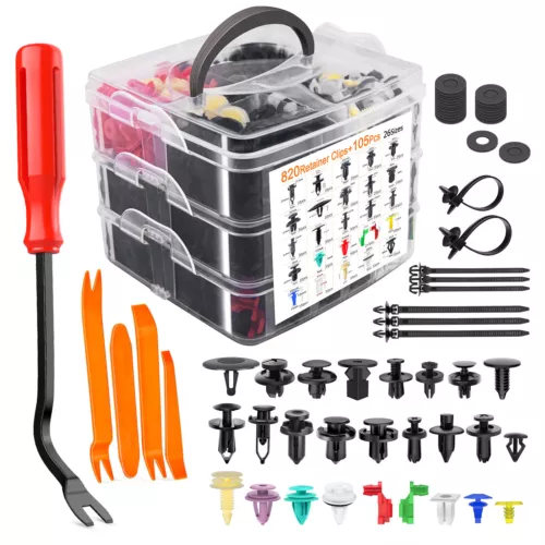 1Set Auto Car Bumper Retainer Clips Push Pin Rivet Screw Fastener Remover Tools