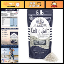 Organic Grey Coarse Celtic Sea Salt 5lb  100 Natural, Unrefined, Mineral Rich