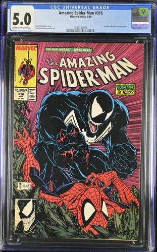 Amazing Spider-Man #316 (1988) CGC 5.0 1st Venom cover (Todd McFarlane Art) KEY