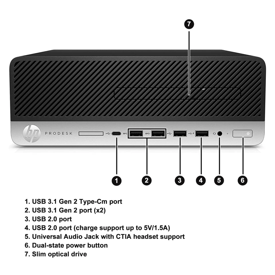 HP ProDesk PC até i7, até 64GB de RAM, 1TB NVMe SSD, Windows11 Pro, WiFi - Imagem 2 de 4