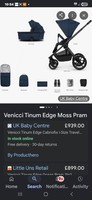 Venicci Tinum Edge  Pram Bundle in Ocean - Brand New in Box