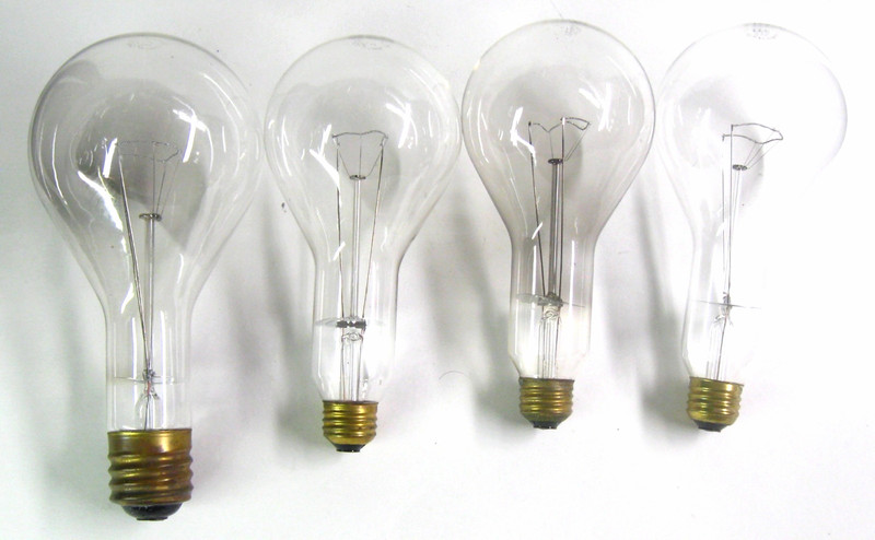 ALL WORK! 4 Rare Antique or Vintage 300W LARGE Light Bulbs- 1 ITT, 3 CHAMPION