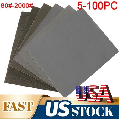 80-2000 Grit Waterproof Sandpaper Bulk Wet Dry Sanding Sheets for Paint Finish