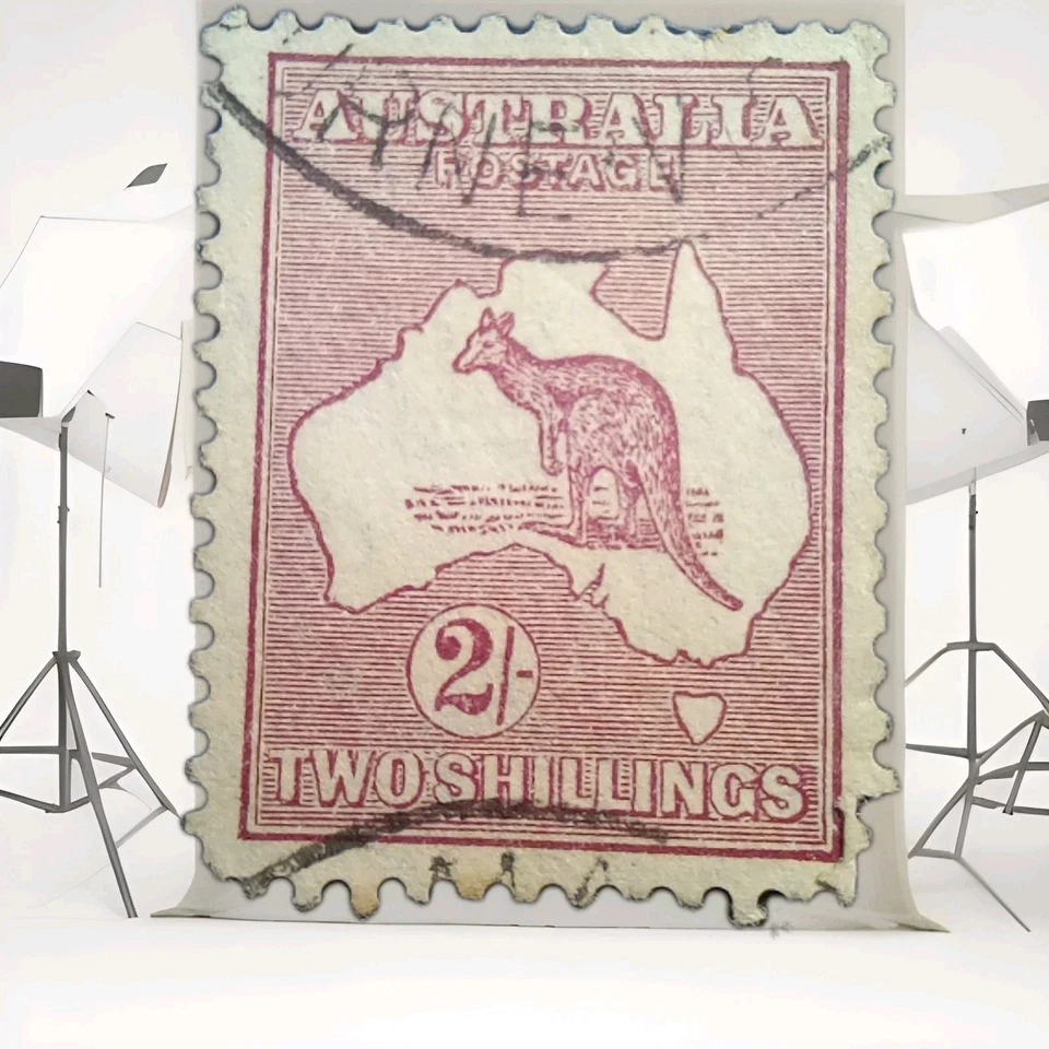 Australia Stamp from 1924,( 2) 2sh vio.br. Kangaroo, Scott 53 used, Value $60 - Image 4 of 4