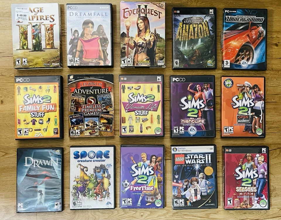 Lot Of 104 PC CD ROM Games : Age Of Empires, Sims, Call Of Duty, Half Life, etc - Image 3 of 4