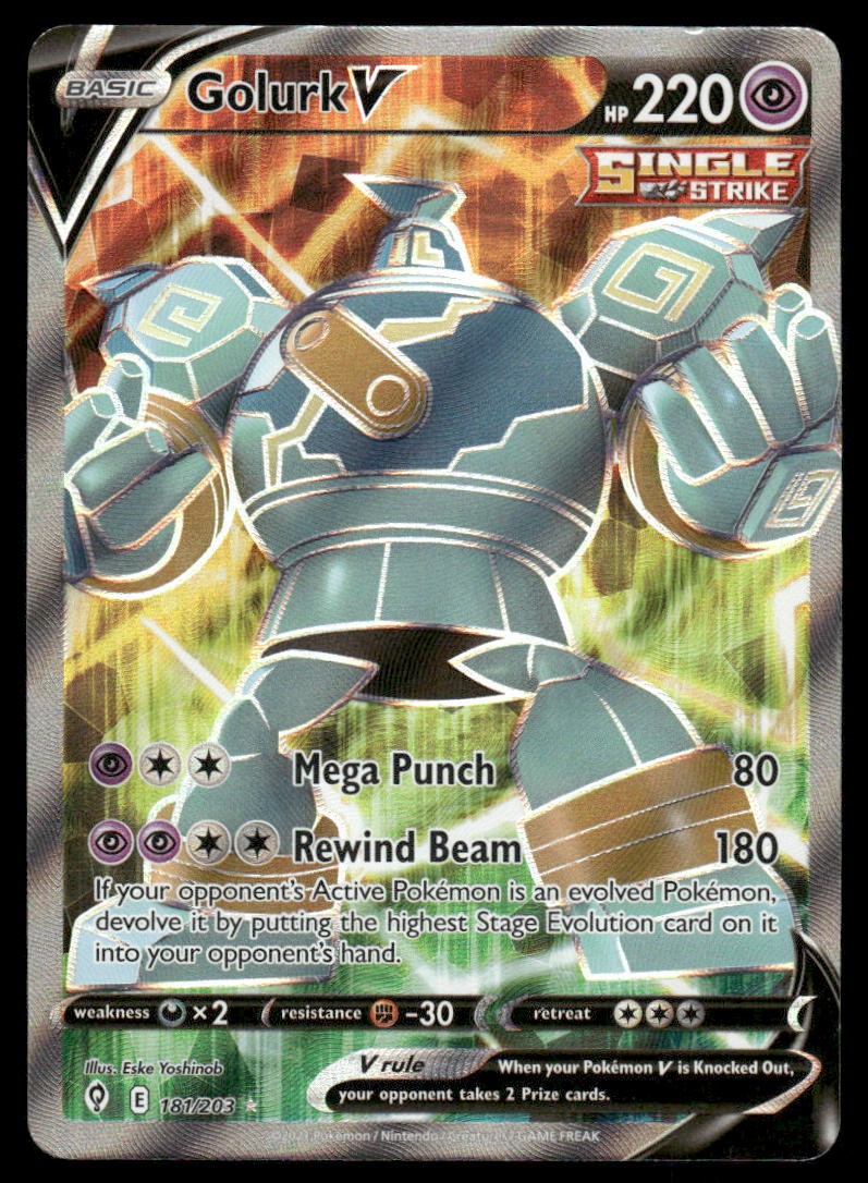 Golurk V 181/203 Ultra Rare Evolving Skies Pokemon Holo Lightly Played