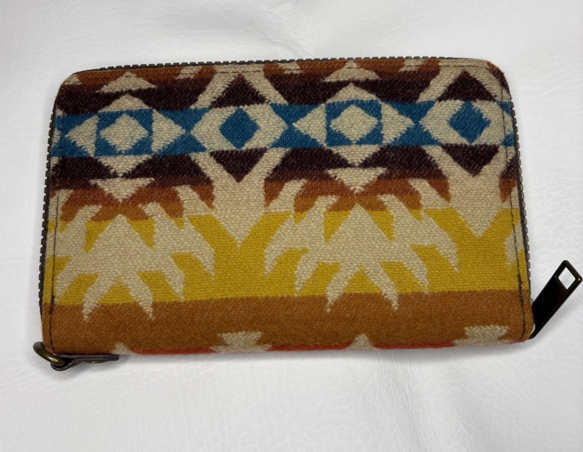 Pendleton Wool Leather Wallet Zip Around Organize… - image 3