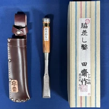 Tasai Japanese Damascus Bench Chisels Wakizashi Nomi 24mm Polished 2-Hollows New