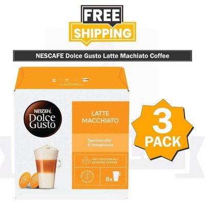 Nescafe Dolce Gusto Latte Macchiato Coffee Pods 16 Capsules PACK OF 3