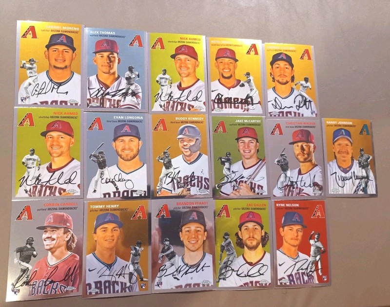 2023 TOPPS CHROME PLATINUM ARIZONA D-BACKS COMPLETE TEAM  BASE SET 16 CARDS