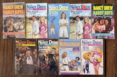 Lot Of 9 Vintage Nancy Drew Paperback Files Hardy Boys Books Cover
