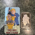 CMG Mint 1 Oz 999 Silver Proof Art Bar W/ COA Trump Biden Sh*t Won’t Flush