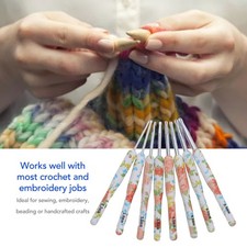 8pcs Crochet Hook Set Printing Aluminum Handcraft DIY Colorful Crochet Hook